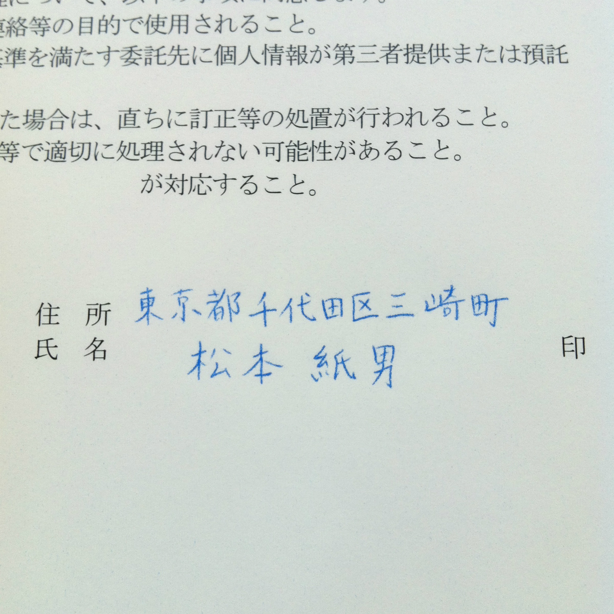 インクは発色の高い鮮明な青色です