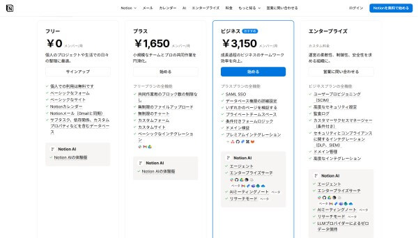 Notion料金プラン