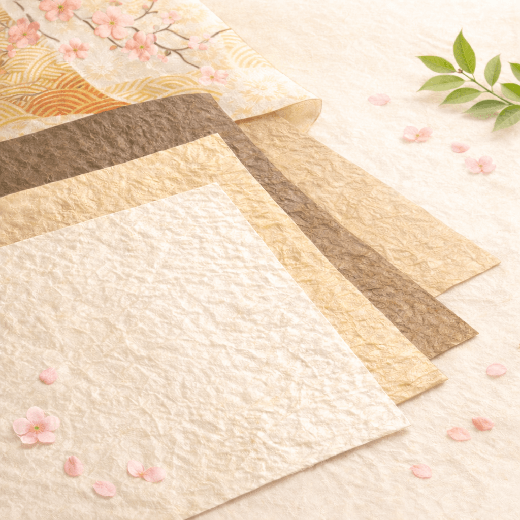 和紙の趣を感じさせる<br>上品な素材感