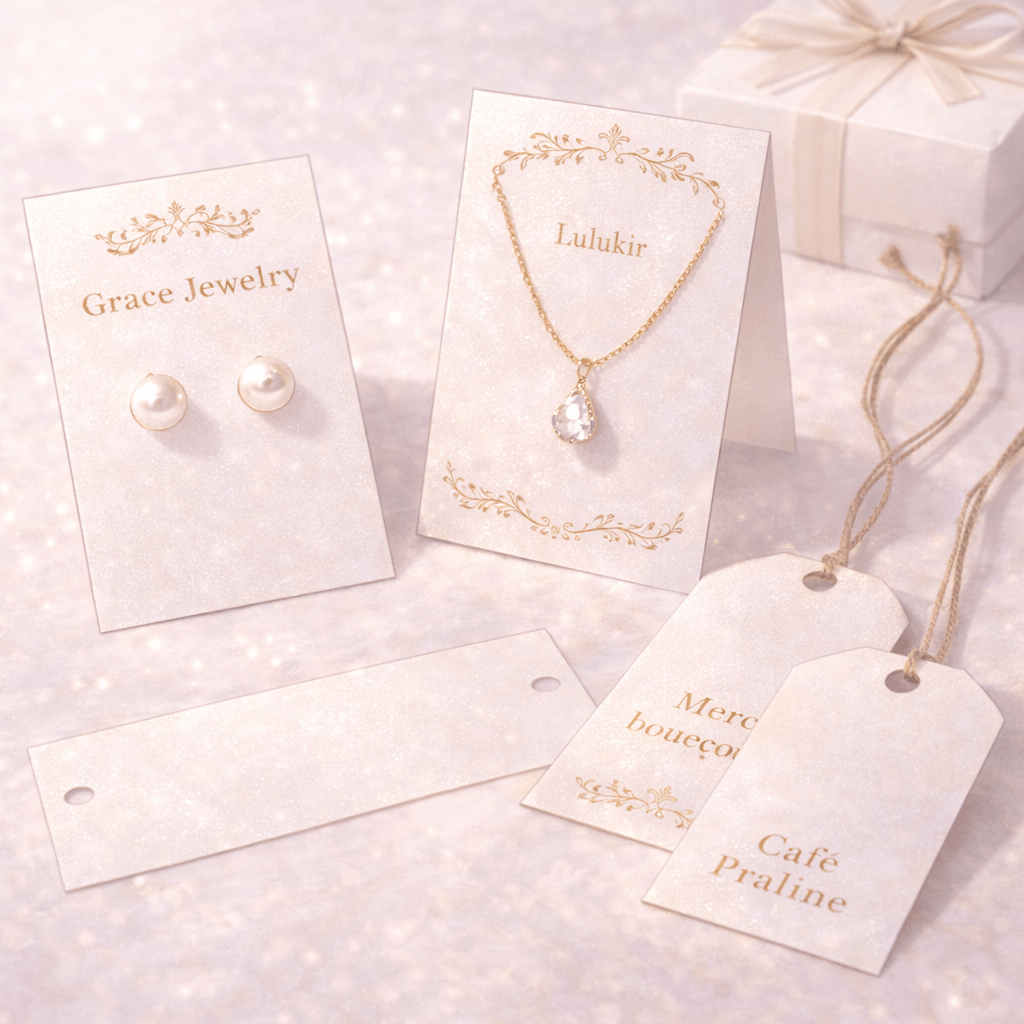 アクセサリー台紙や商品タグ