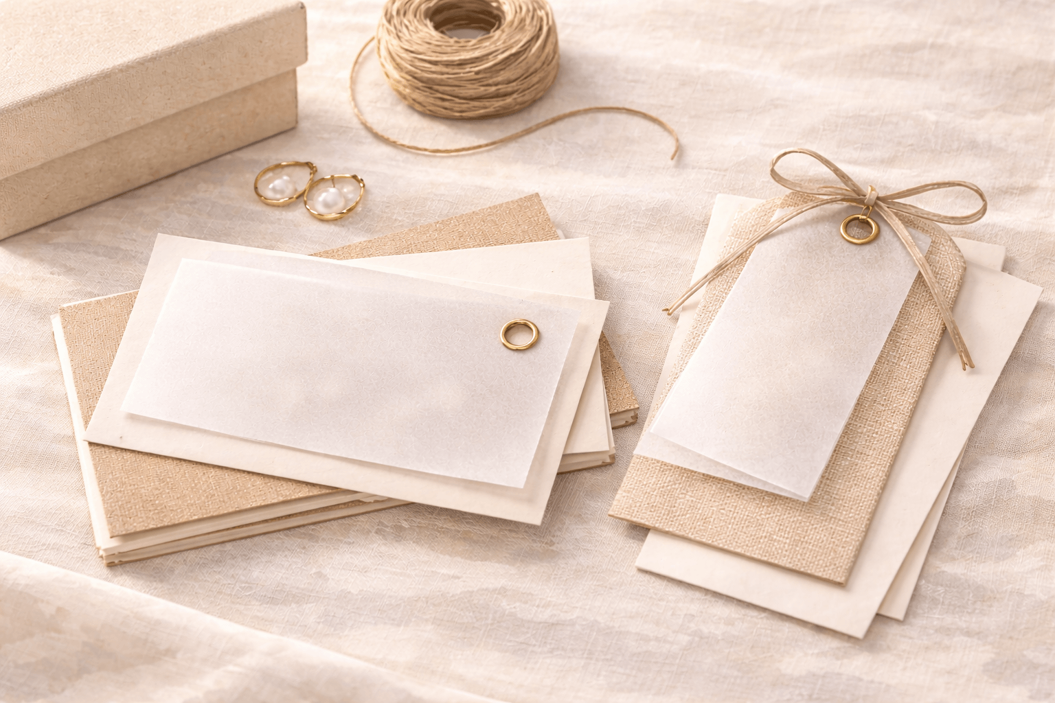 ショップカードやタグの<br>重ね使い