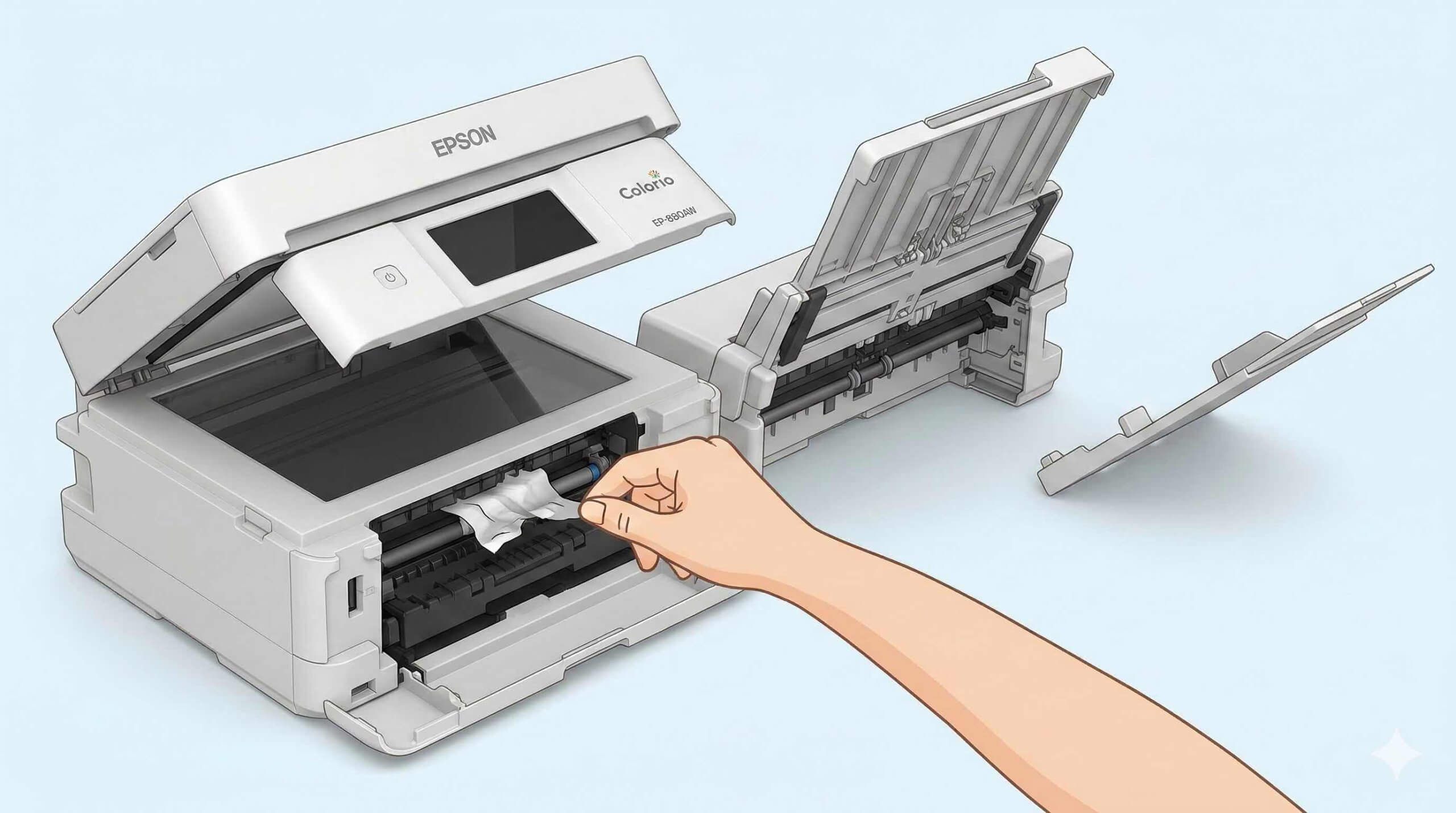 プリンター　EPSON　EP-885AR　中古動作品　手差し給紙蓋ハズレ有 手差し給紙を使って写真を印刷する （エプソン EP-808A,EP-979A3,EP