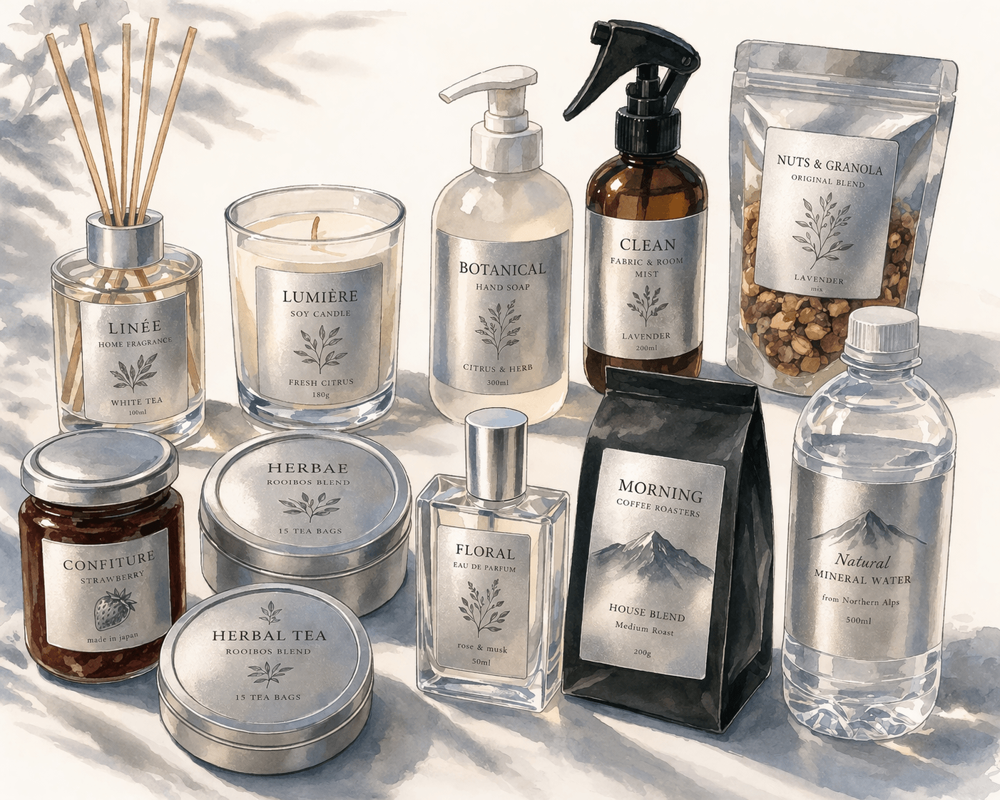 マットに煌めく上品なアルミ蒸着仕上げ