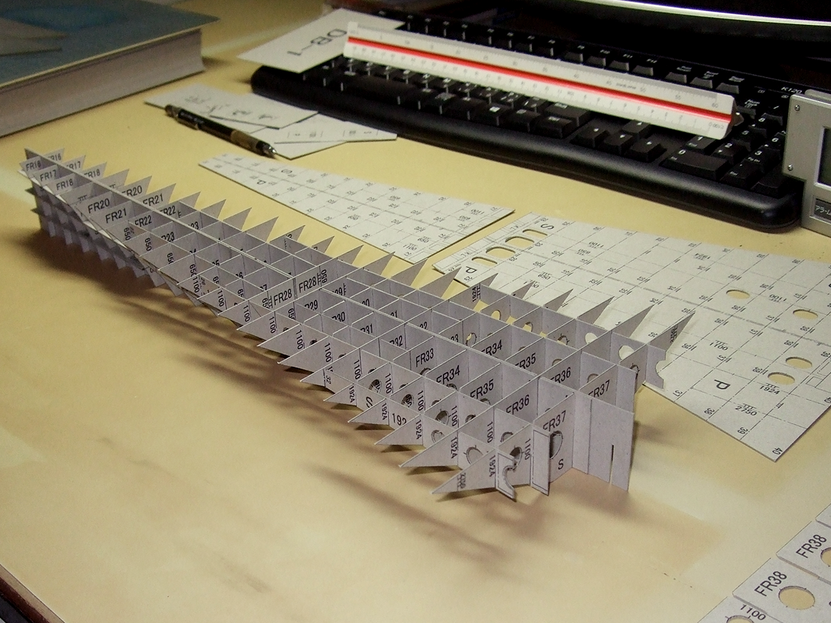 図面印刷から行う模型作成のパーツとして