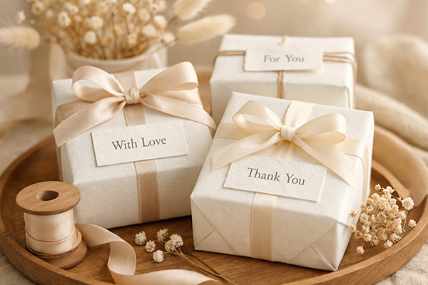 贈り物・ギフトラベルに最適なコットン和紙ラベル