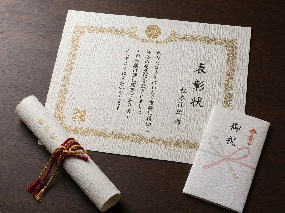 賞状・認定書・のし紙に