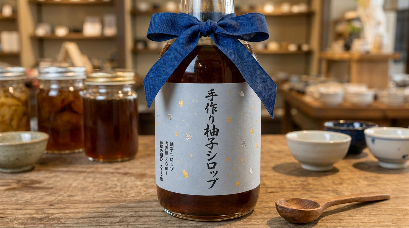 クラフト飲料・シロップ・調味料のボトルラベル活用イメージ